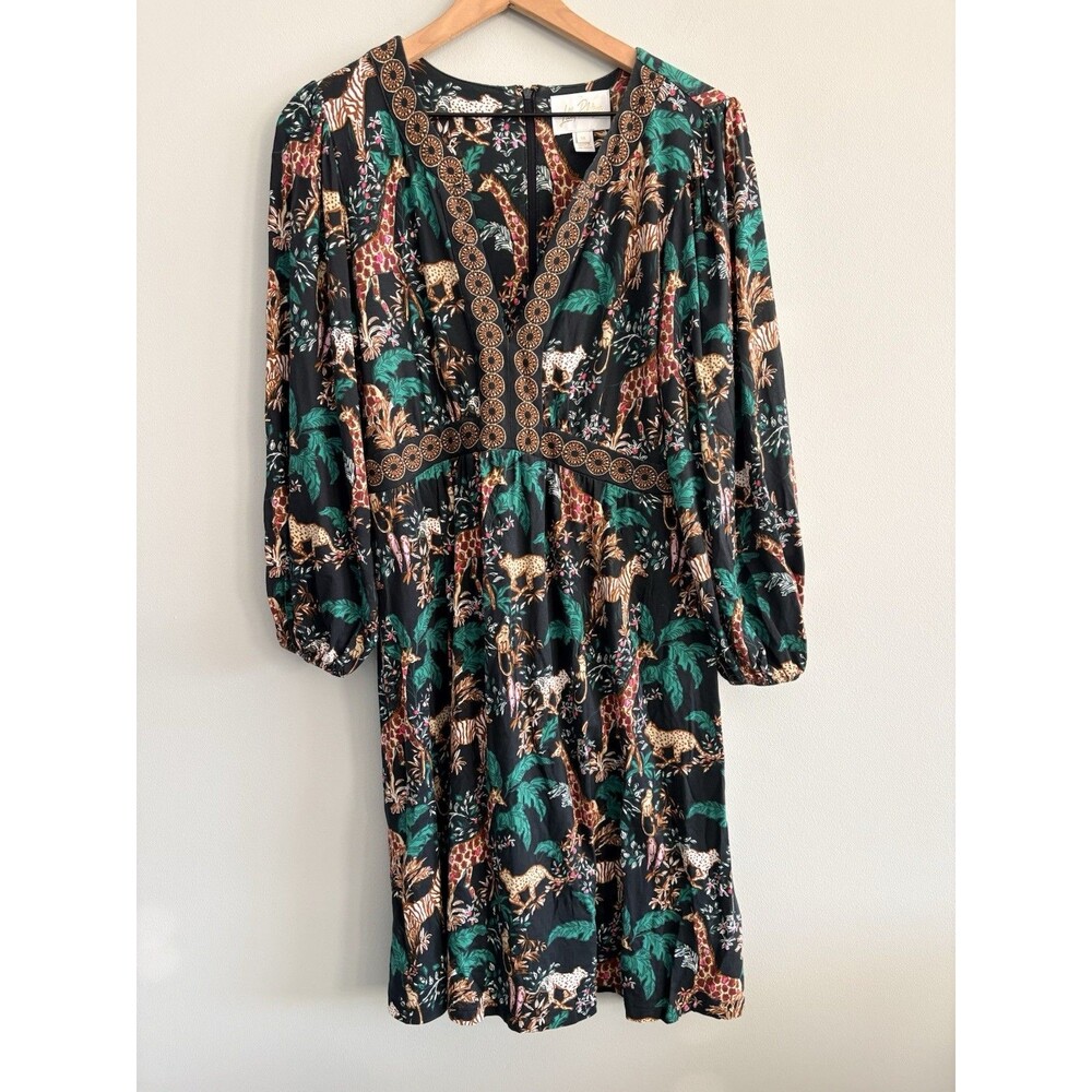 Lilly Pulitzer Dancing in the Moonlight Wexlee Dress V-neck Knee Length Size 14